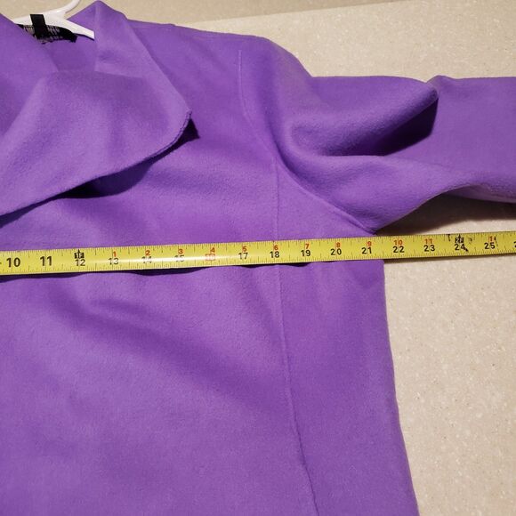 Talbots Jacket Womens XLp Purple Wool Cardigan Open Sweater Blazer Minimalist - Picture 8 of 9